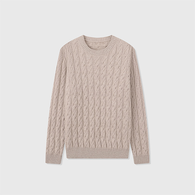 zenga cable knit crew neck sweater